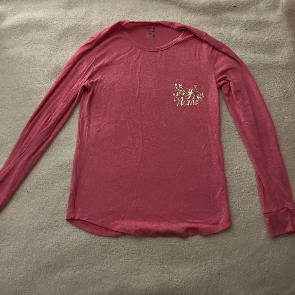 Victoria's Secret Pink and Gold Pajama Top